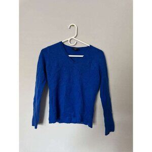 AnnTaylor Women's Cashmere V-Neck Sweater Small Royal Blue